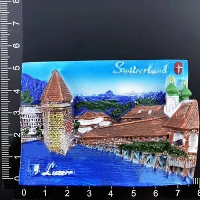 Швейцария Магнити за хладилник Swiss Lovely Дървена къща Часовник с кукувица Alpine Magnetick Стикери за хладилник Сувенир Подарък за пътуване