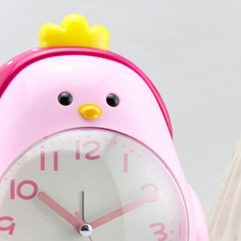 Творчески прекрасен анимационен пилешки будилник ABS пластмасова нощна лампа Безшумен настолен часовник Домашен декор за деца ученици