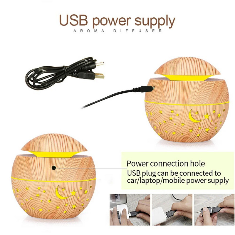 Diffuseur d`huiles essentielles, pour bureau, humidificateur, aromathérapie inclus