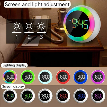 Voice-Control LED Ψηφιακό ηλεκτρονικό ρολόι Επιτραπέζιο Ατμόσφαιρα Φως Ξυπνητήρι Υπνοδωμάτιο Διακόσμηση σπιτιού Τραπέζι Snooze Clock