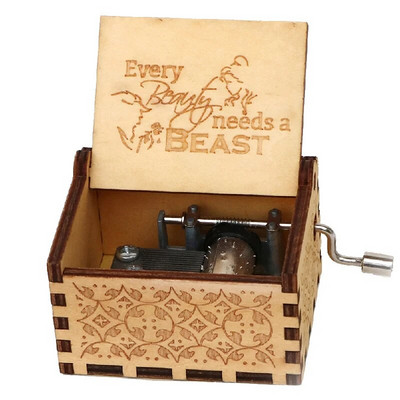 Hot Pendant Beauty And Beast Toy Wooden Hand Christmas Music Box Classical Carving New Year Or Birthday Gift For Friend Coupon
