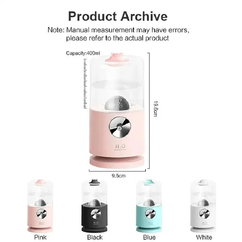 Mini diffuseur d`arômes pour voiture, humidificateur d`air à ultrasons, aste par USB, lampe LED absorbe ouissante, projection, 400ml