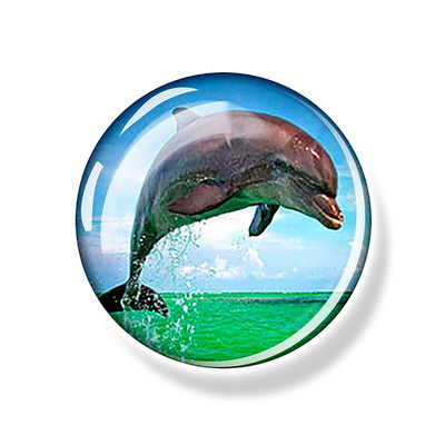 Sea Turtle Fridge Magnet Shark Dolphin Starfish Seahorse 30mm Γυάλινο Μαγνητικό Αυτοκόλλητο Διακοσμητικό Ψυγείο Αναμνηστικά Ωκεανού