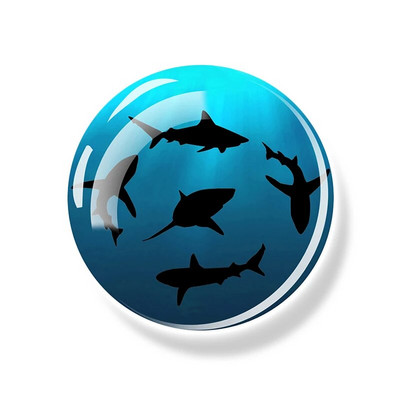 Sea Turtle Fridge Magnet Shark Dolphin Starfish Seahorse 30mm Γυάλινο Μαγνητικό Αυτοκόλλητο Διακοσμητικό Ψυγείο Αναμνηστικά Ωκεανού