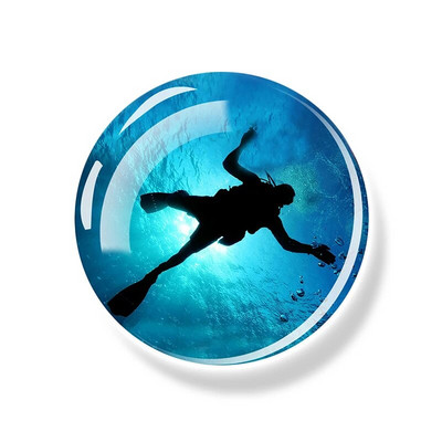 Sea Turtle Fridge Magnet Shark Dolphin Starfish Seahorse 30mm Γυάλινο Μαγνητικό Αυτοκόλλητο Διακοσμητικό Ψυγείο Αναμνηστικά Ωκεανού