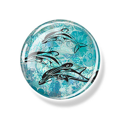 Sea Turtle Fridge Magnet Shark Dolphin Starfish Seahorse 30mm Γυάλινο Μαγνητικό Αυτοκόλλητο Διακοσμητικό Ψυγείο Αναμνηστικά Ωκεανού