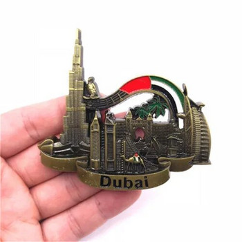 Ψυγείο Magnet Dubai Metal Refrigerator Αυτοκόλλητο Sailing Hotel Emirates Alloy Halifa Tower Scenic Magnet Ψυγείο Διακόσμηση σπιτιού