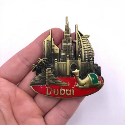 Ψυγείο Magnet Dubai Metal Refrigerator Αυτοκόλλητο Sailing Hotel Emirates Alloy Halifa Tower Scenic Magnet Ψυγείο Διακόσμηση σπιτιού