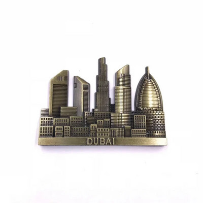 Ψυγείο Magnet Dubai Metal Refrigerator Αυτοκόλλητο Sailing Hotel Emirates Alloy Halifa Tower Scenic Magnet Ψυγείο Διακόσμηση σπιτιού