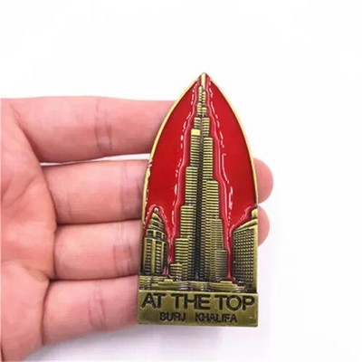 Ψυγείο Magnet Dubai Metal Refrigerator Αυτοκόλλητο Sailing Hotel Emirates Alloy Halifa Tower Scenic Magnet Ψυγείο Διακόσμηση σπιτιού
