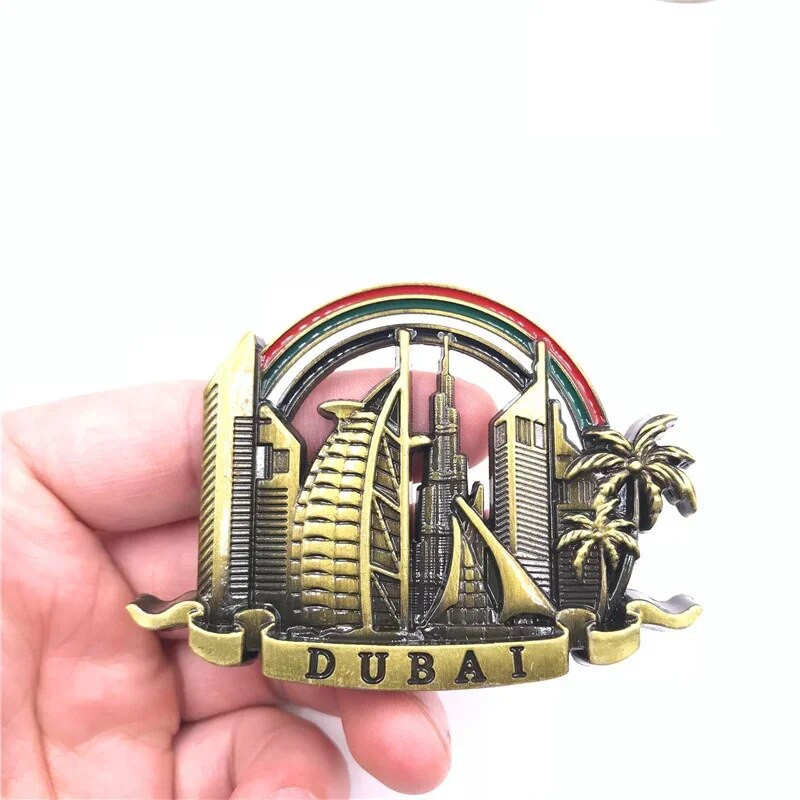 Магнит за хладилник Дубай Метален стикер за хладилник Sailing Hotel Emirates Alloy Halifa Tower Scenic Magnet Fridge Home Decoration