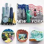 US Fridge Stickers Florida San Francisco Golden Gate Bridge Chicargo Boston Hawaii California Souvenirs America Fridge Magnets
