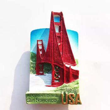 US Fridge Stickers Florida San Francisco Golden Gate Bridge Chicargo Boston Hawaii California Souvenirs America Fridge Magnets