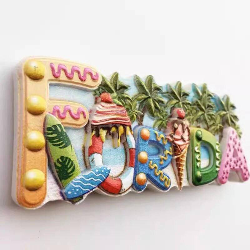 САЩ Стикери за хладилник Флорида Сан Франциско Голдън Гейт Бридж Чикарго Бостън Хавай Калифорния Сувенири Америка Магнити за хладилник