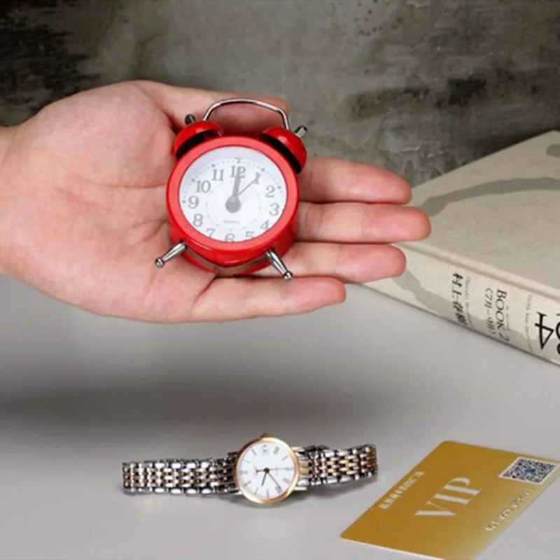 Мини креативен будилник Винтидж ретро указател със силен звън на леглото Декорация за дома