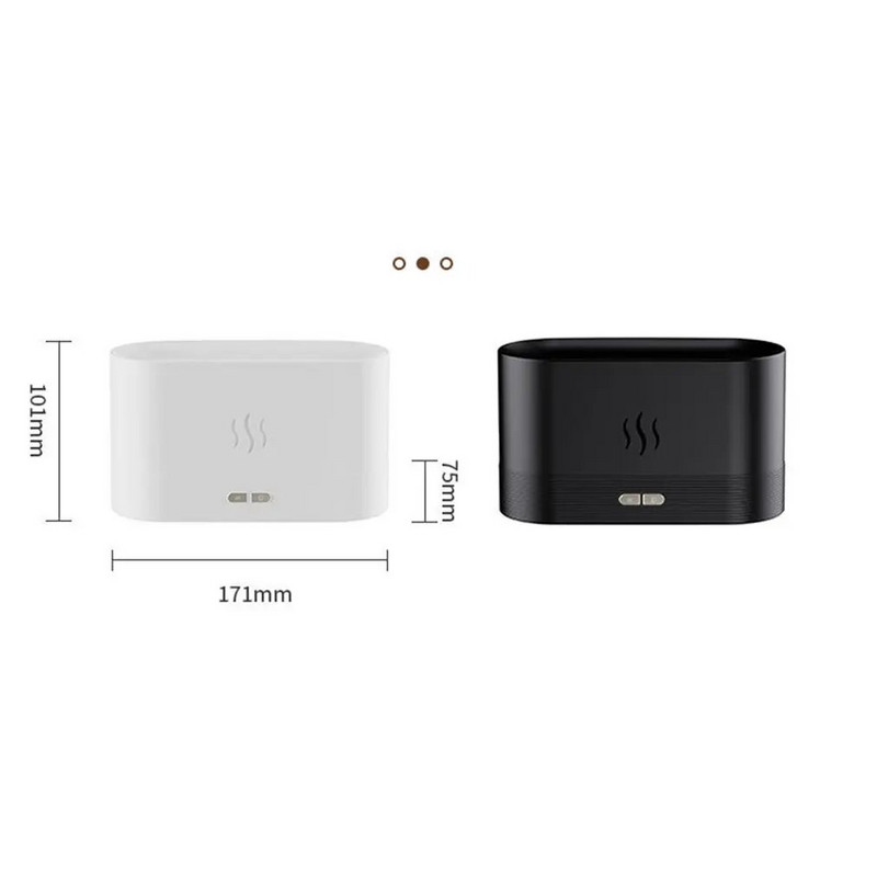 Diffuseur d`arômes de flamme de simulation 3D, lampe, humidificateur domestique, diffuseur d`huiles essentielles, diffuseur de parfum, pièce USB, document unique