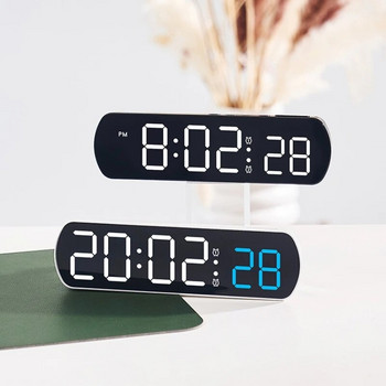 Φωνητικός έλεγχος Ψηφιακό Ξυπνητήρι Ρολόι Θερμοκρασία Διπλό Ξυπνητήρι Επιτραπέζιο Ρολόι Νυχτερινή λειτουργία Ρολόι LED 12/24 ώρες Ρολόι Επιτραπέζιο Ρολόι