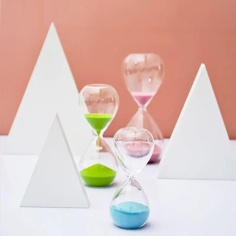 5 минути Пясъчен часовник Таймер Начало Декор Стъкло Пясъчен часовник Украшение за бюро Домакински прибори Пясъчен часовник Детски подарък Налични различни цветове