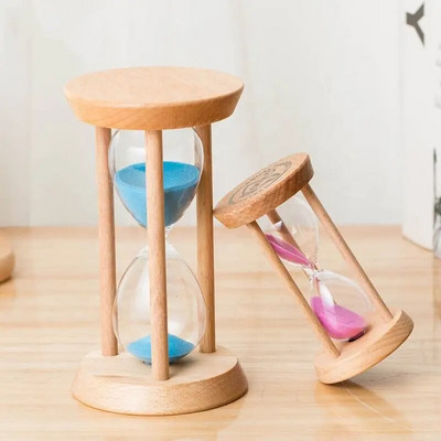 1/3/5 perc Új fa homokóra mini asztali dekoráció homokóra Kreatív időzítők homoküveg homokóra konyha gyerekeknek ajándék