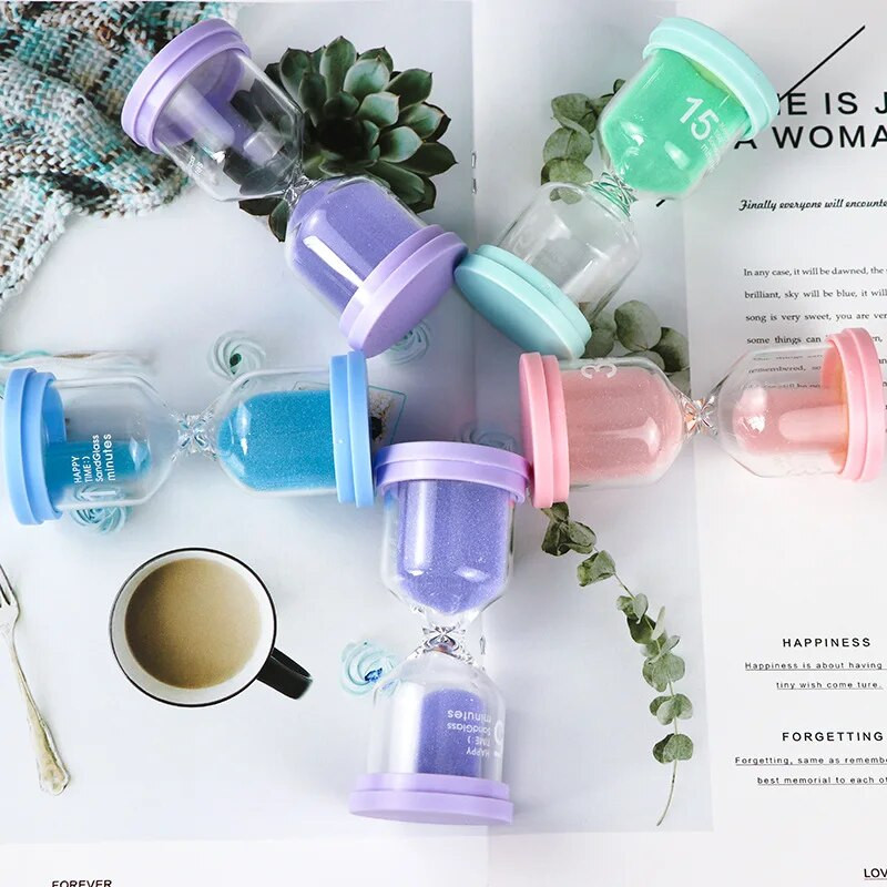 1/3/5/10/15/20/25/30 минути Цветен пясъчен часовник Пясъчен часовник Деца Детски подарък Играчка Пясъчен таймер Часовник Часовник Декорация на дома Пясъчен часовник