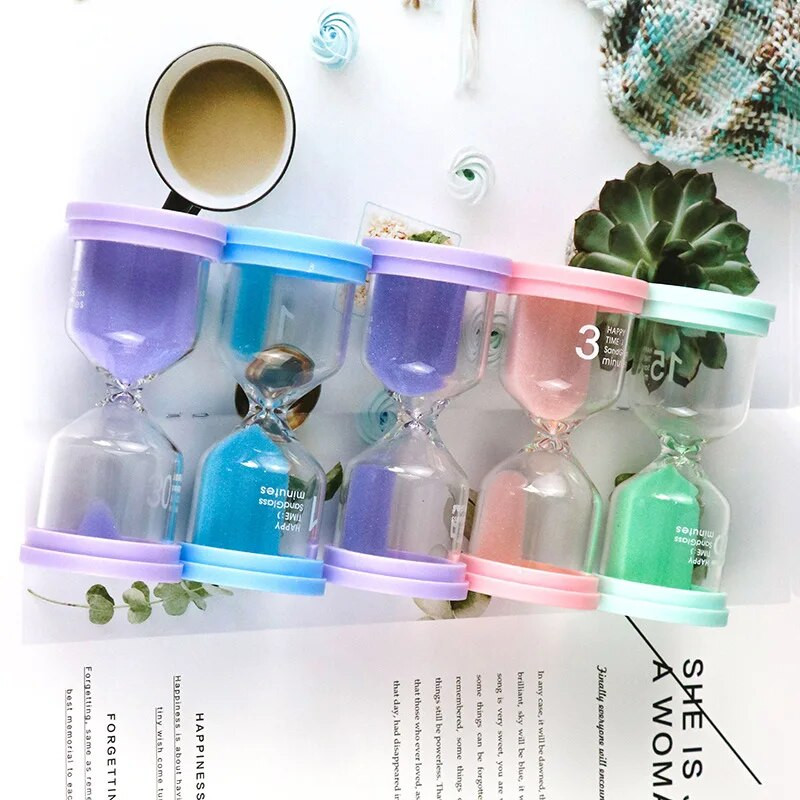 1/3/5/10/15/20/25/30 минути Цветен пясъчен часовник Пясъчен часовник Деца Детски подарък Играчка Пясъчен таймер Часовник Часовник Декорация на дома Пясъчен часовник