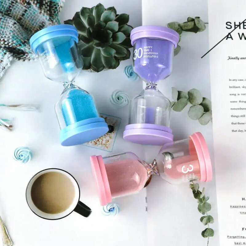 Стъклен пясъчен часовник 1/3/5/10/15/20/25/30 минути Пясъчен часовник Пясъчен таймер Настолен орнамент Пясъчен часовник Деца Детски подаръци Декорация на дома
