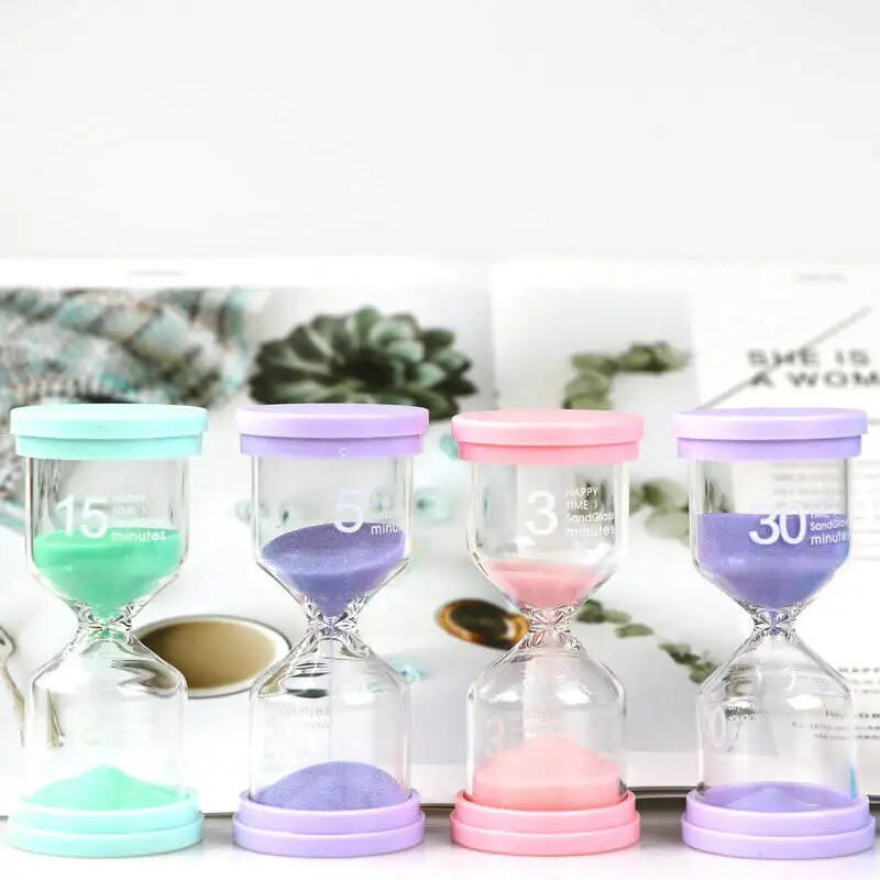 Стъклен пясъчен часовник 1/3/5/10/15/20/25/30 минути Пясъчен часовник Пясъчен таймер Настолен орнамент Пясъчен часовник Деца Детски подаръци Декорация на дома