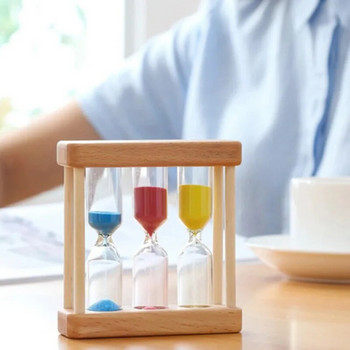 1/3/5 минути Комбинация от дървен пясъчен часовник Четка за зъби Направете чай Таймер Творчески подаръци Занаяти Време Цветни бижута Детски играчки