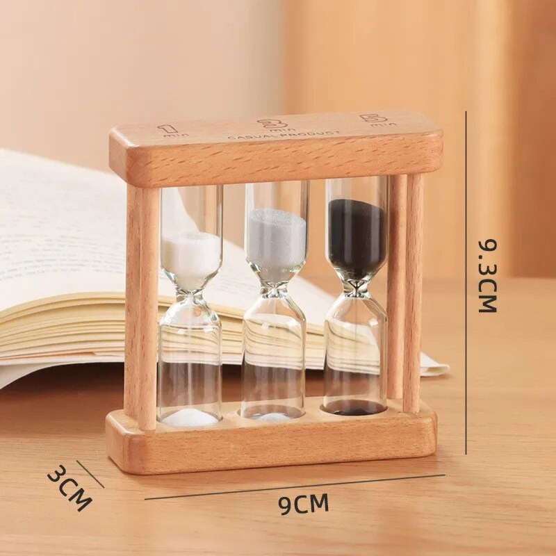 1/3/5 минути Комбинация от дървен пясъчен часовник Четка за зъби Направете чай Таймер Творчески подаръци Занаяти Време Цветни бижута Детски играчки
