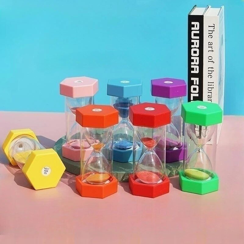 5/10/15/30/45/60 минути Шестоъгълен пясъчен часовник, устойчив на падане, Детски подаръци Учебен таймер Занаятчийски орнаменти Подарък за рожден ден Пясъчен часовник