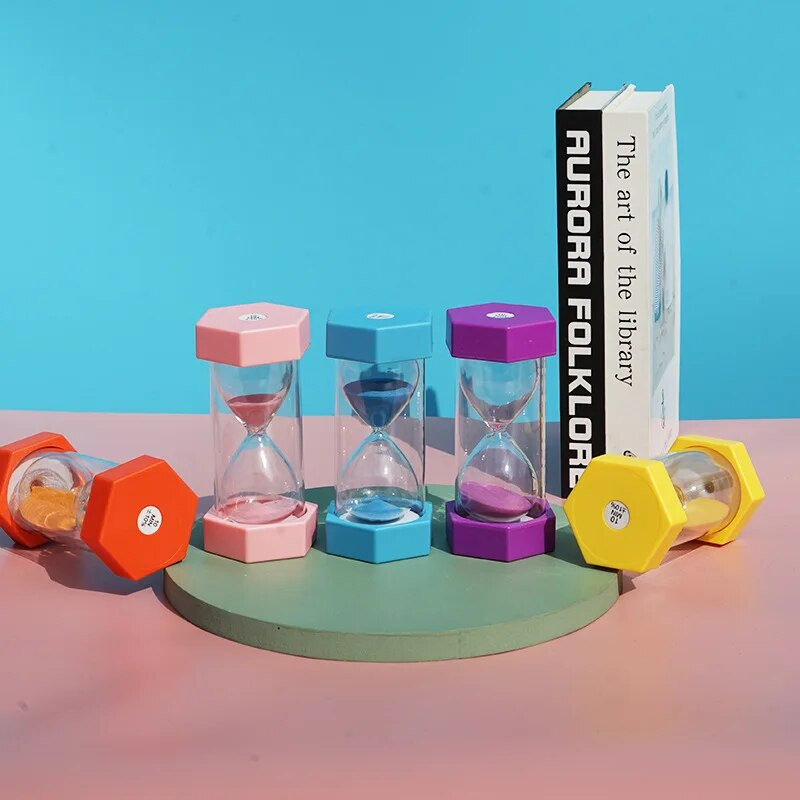 5/10/15/30/45/60 минути Шестоъгълен пясъчен часовник, устойчив на падане, Детски подаръци Учебен таймер Занаятчийски орнаменти Подарък за рожден ден Пясъчен часовник