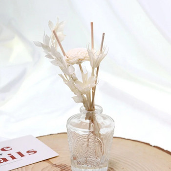 8 ΤΕΜ Λευκό λουλούδι Fireless Fragrance Stick Diffuser Artificial Flowers Rattan Reed Sticks DIY Στολίδια Διακόσμηση σπιτιού