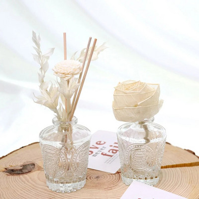 8PCS White Flower Fireless Fragrance Diffuser Stick Mākslīgie ziedi Rotangpalmas niedru kociņi DIY Rotājumi Mājas dekors