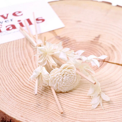 8 ΤΕΜ Λευκό λουλούδι Fireless Fragrance Stick Diffuser Artificial Flowers Rattan Reed Sticks DIY Στολίδια Διακόσμηση σπιτιού