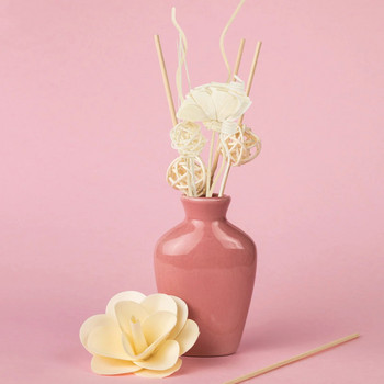 7 комплекта Букет от сухи цветя Аромадифузьор Пръчки Дървени ароматизатори Бяло масло