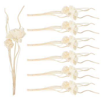 7 комплекта Букет от сухи цветя Аромадифузьор Пръчки Дървени ароматизатори Бяло масло