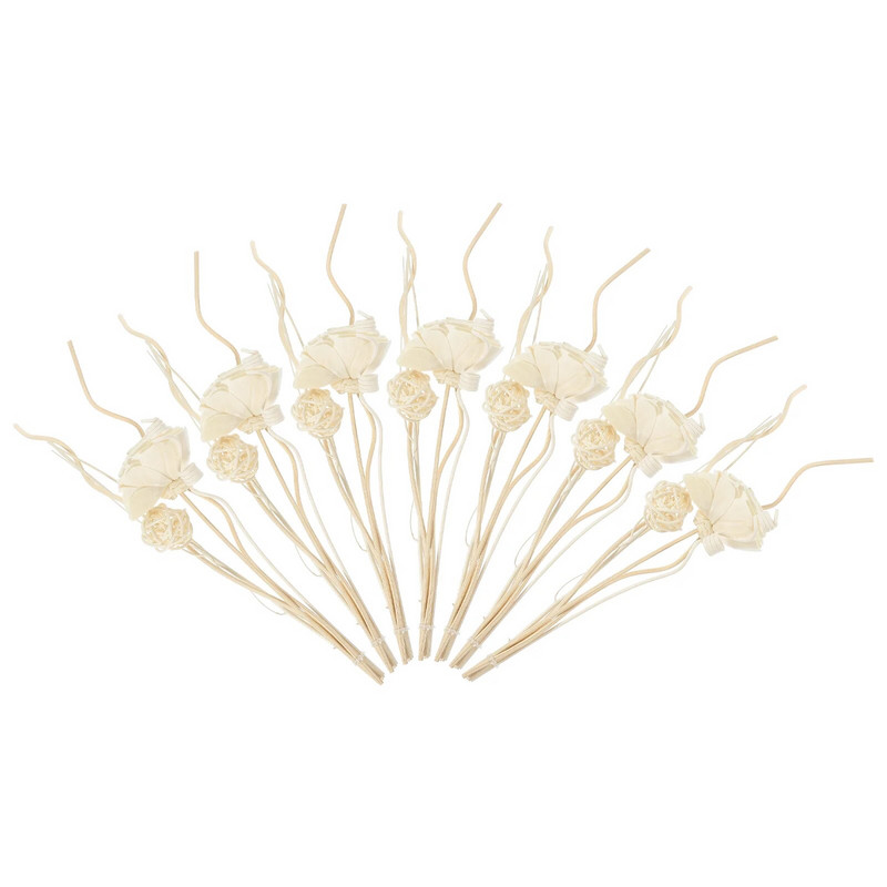 7 комплекта Букет от сухи цветя Аромадифузьор Пръчки Дървени ароматизатори Бяло масло