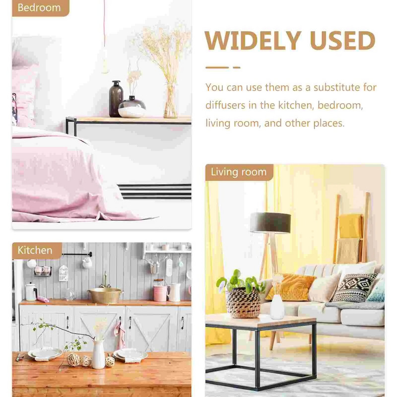 7 комплекта Букет от сухи цветя Аромадифузьор Пръчки Дървени ароматизатори Бяло масло