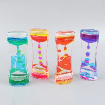 Double Color Sand Hourglasses Liquid Anxiety Relief Liquid Motion Bubble Timer
