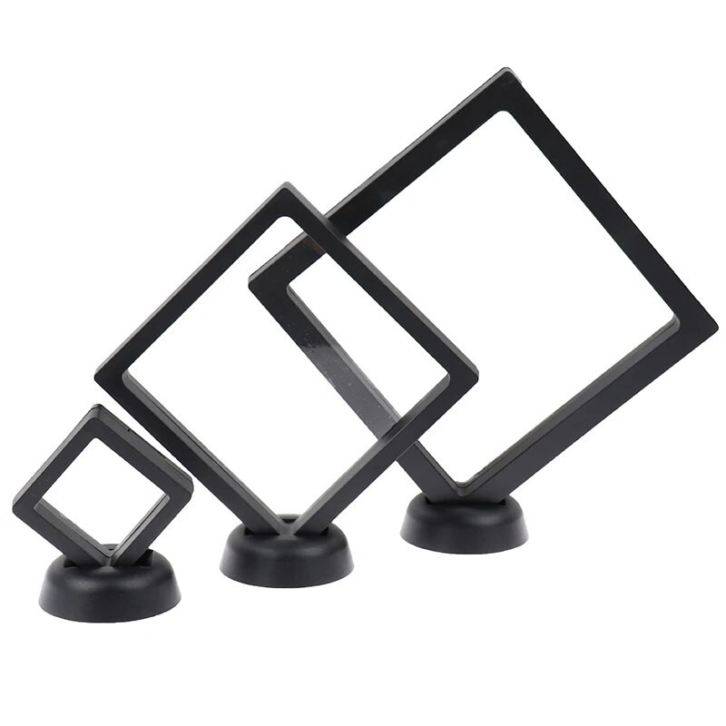 1 vnt. kvadratinių 3D plaukiojančių papuošalų monetų ekrano rėmo laikiklio dėžutės dėklo stovas, namų dekoravimas