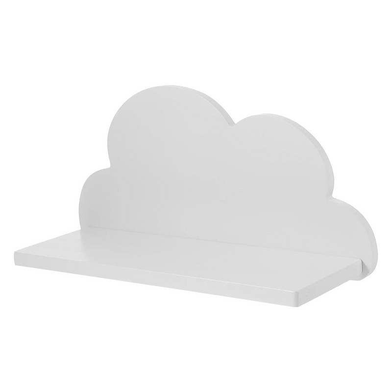 Стенен рафт Облачни рафтове Детска стая Плаващ стелаж за монтиране на деца Стая за съхранение Дървен декор Монтиран сгъваема форма Дървени дизайнерски рафтове