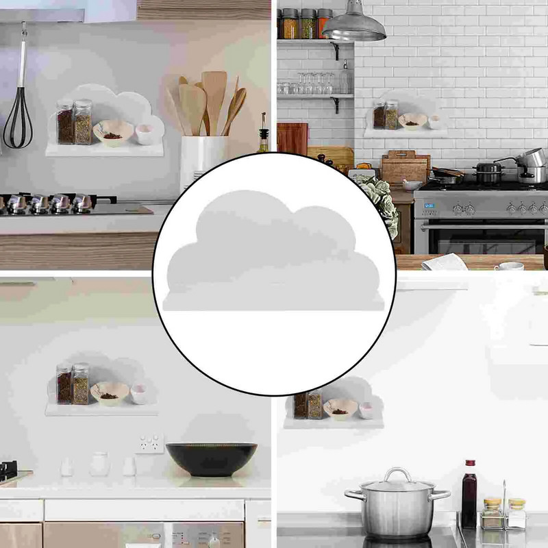 Стенен рафт Облачни рафтове Детска стая Плаващ стелаж за монтиране на деца Стая за съхранение Дървен декор Монтиран сгъваема форма Дървени дизайнерски рафтове