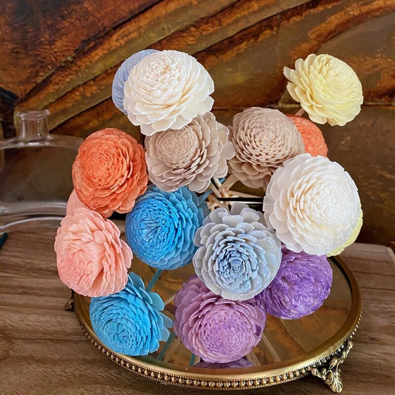 2PCS/lot Цветни цветя без аромат на ратанови пръчици Направи си сам Тръстиков дифузер Резервни аксесоари Декорация на домашен хол