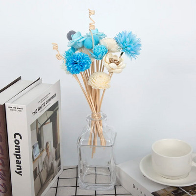 19 τμχ Bule Artificial Flower Rattan Reed Fragrance Aroma Diffuser Refill Stick Floral Crafts Rattan Oil Diffuser Refill Sticks