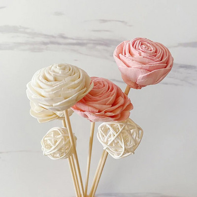 10 ΤΕΜ Λευκό ροζ τριαντάφυλλο Rattan Sticks Fireless Fragrances Reed Diffuser Stick Diy Ornaments Διακόσμηση σπιτιού