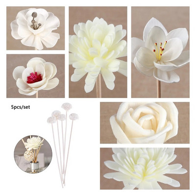 5pcs Flower Shaped Reed Diffuser Replacement Stick DIY Handmade Home Decor Extra Thick Rattan Reed Oil Diffuser Refill Sticks