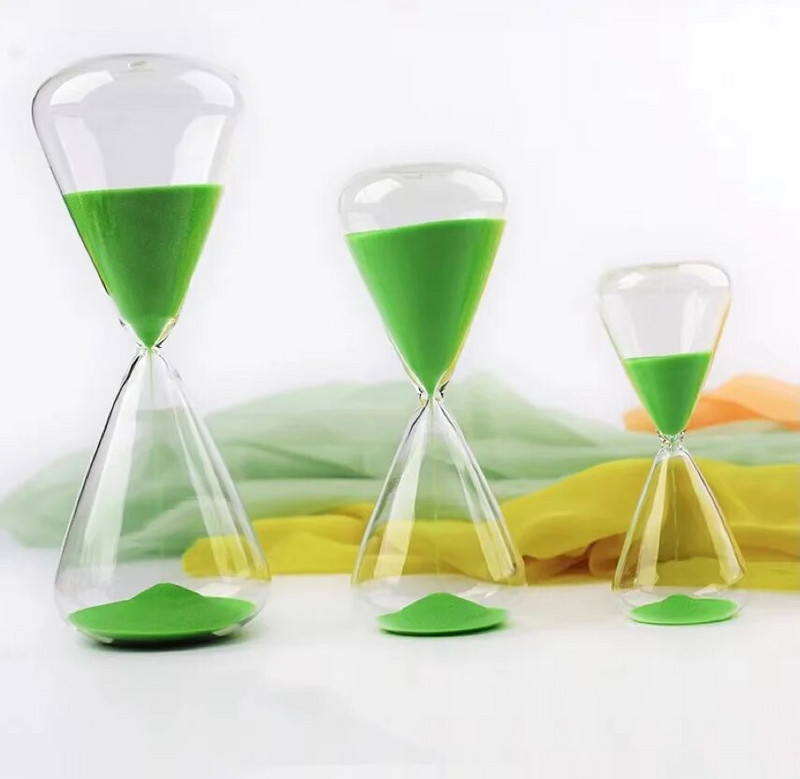 5-30 минути стъклен пясъчен часовник, таймер, цветен коничен настолен пясъчен часовник, декорация на дома, занаяти, подарък за рожден ден за Свети Валентин