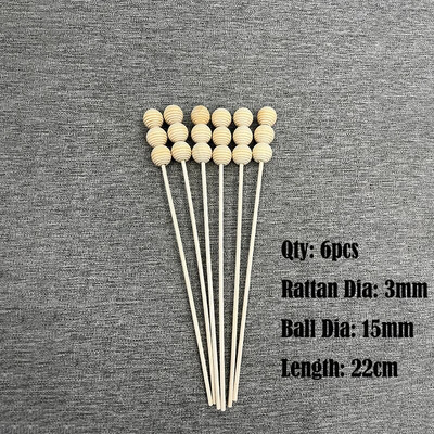 6 tk puidust pallipulgad kodulõhnaõli õli aroomiteraapia hajuti rotangist pulgad Pilliroo hajutipulgad DIY kodukaunistuseks