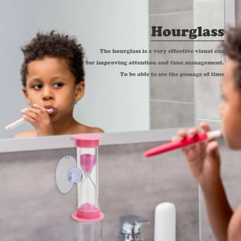 2/3 минутен таймер за душ Миене на зъби Творчески подаръци Деца Пластмасова вендуза Пясъчен часовник Пясъчен часовник Настолен орнамент