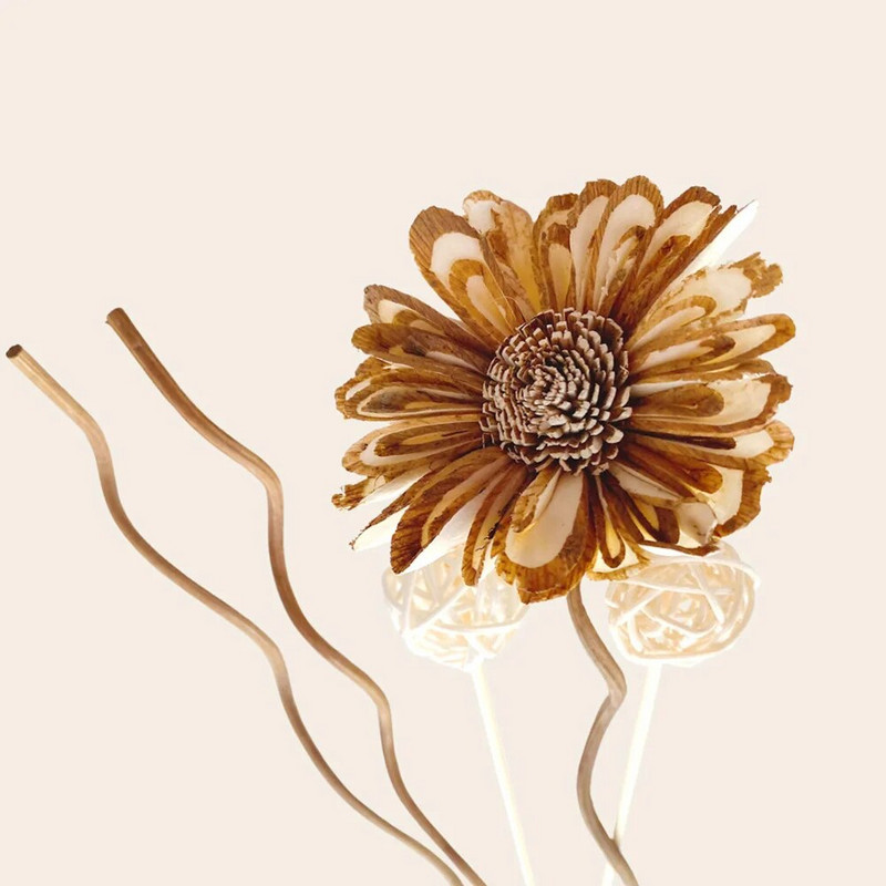 6PCS Ароматна пръчица с цветя на маргаритка Ароматична пръчица без огнена терапия Ратанови пръчици Ароматичен дифузьор Направи си сам домашен декор